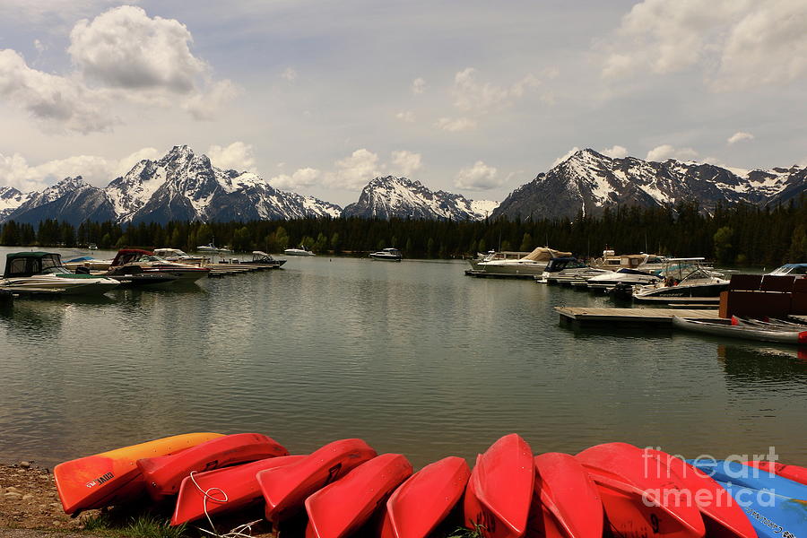 Canoe Meeting At Jackson Lake Photograph by Christiane Schulze Art And Photography