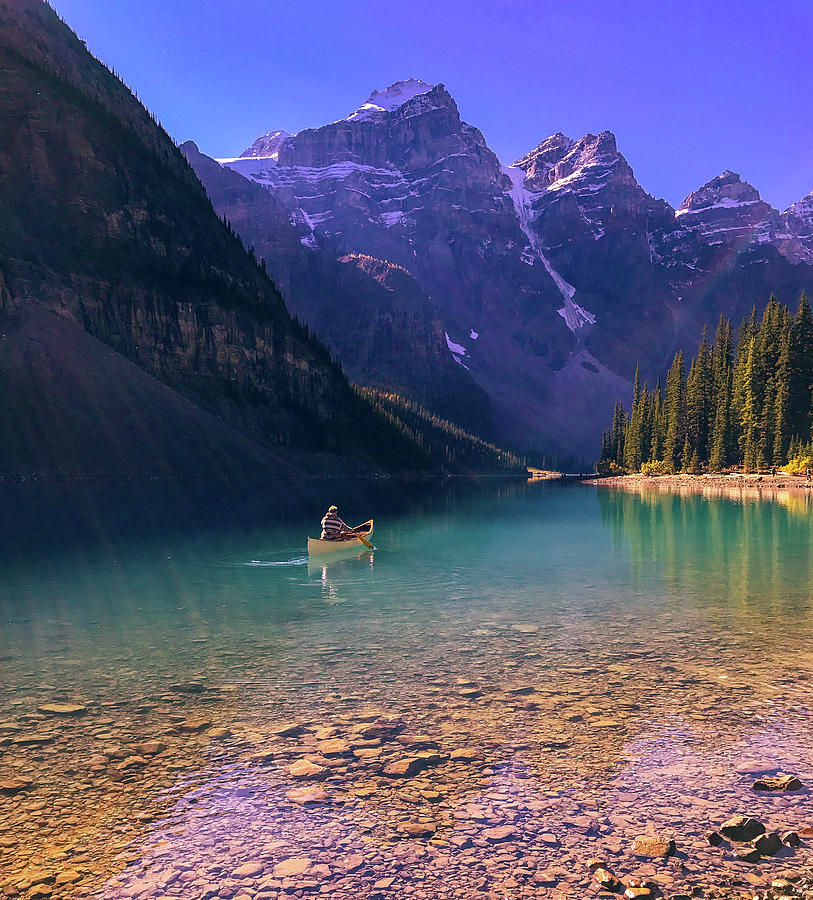 Canoe On Moraine Lake Photograph By Jenalee Anderson