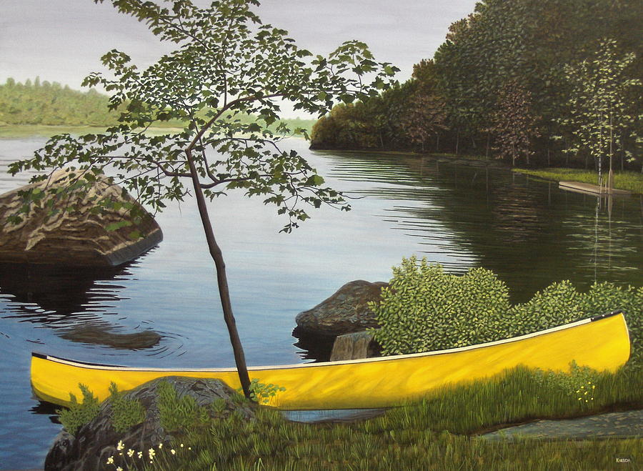 Canoe on the Bay Painting by Kenneth M Kirsch