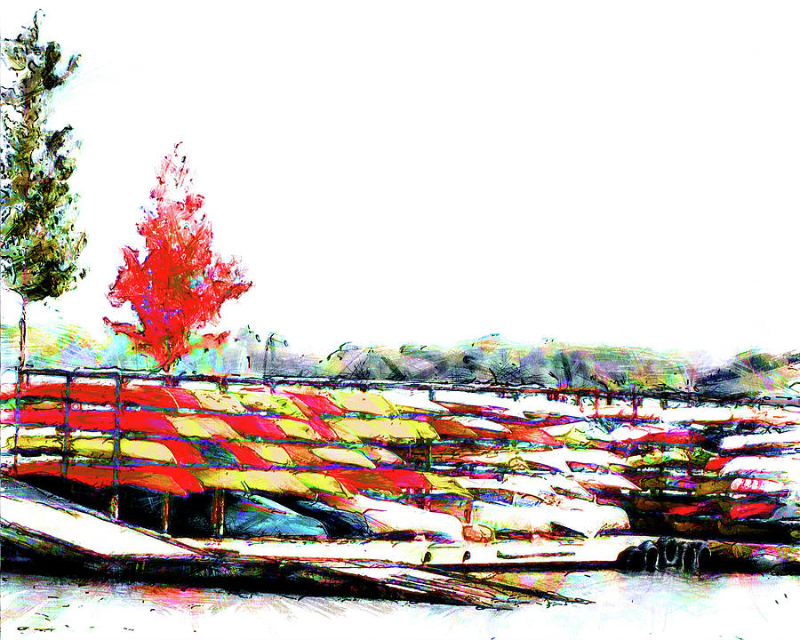 Canoe Rack Digital Art by Leslie Montgomery