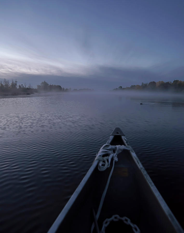 Canoe and Beaver at Dawn Photograph by Rick Shea