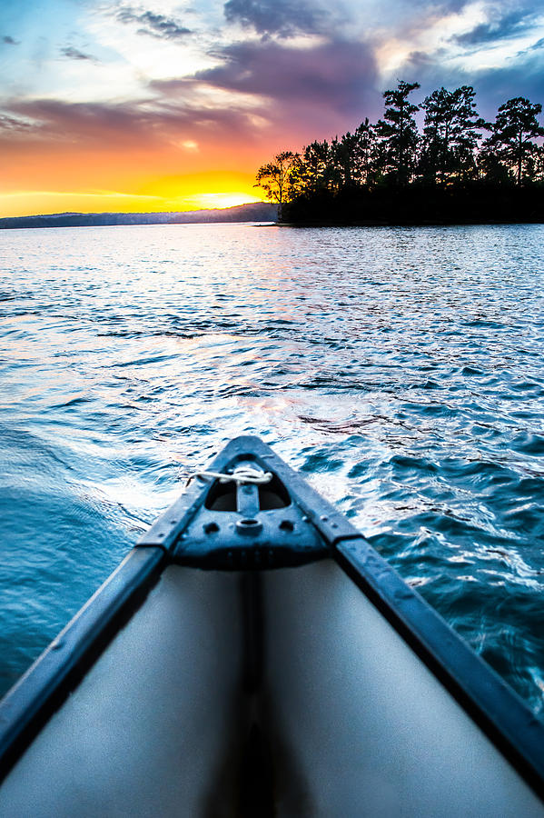 Sunset Photograph - Canoeing in Paradise by Parker Cunningham