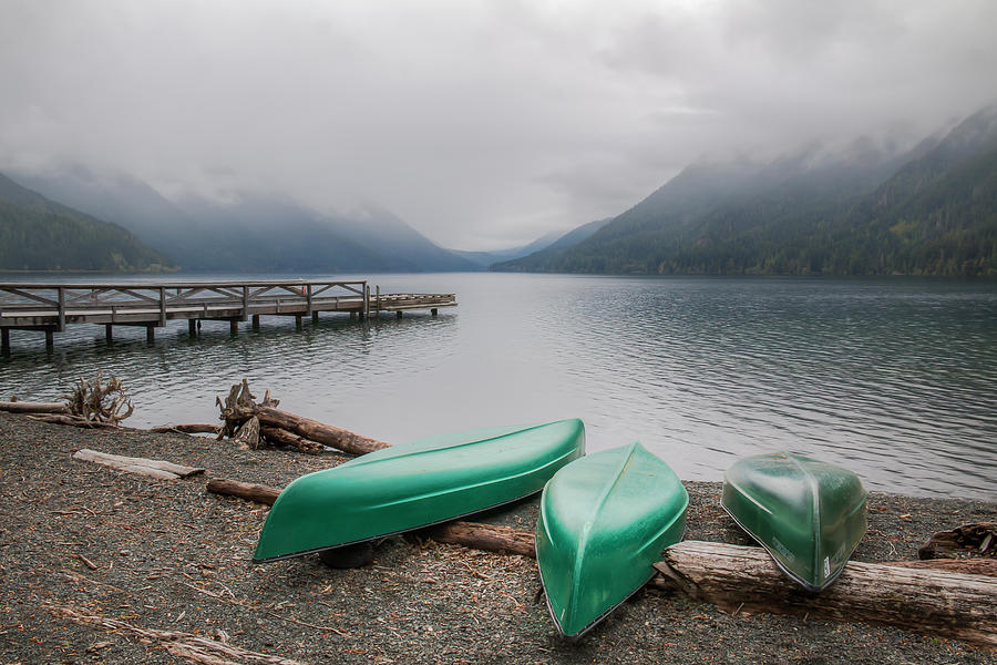 Canoes at Lake Crescent 0653 Photograph by Kristina Rinell