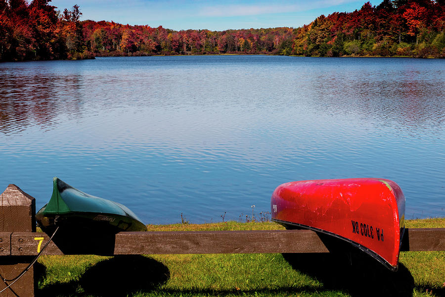 Canoes at Ricketts Glen State Park Photograph by Barry Wills