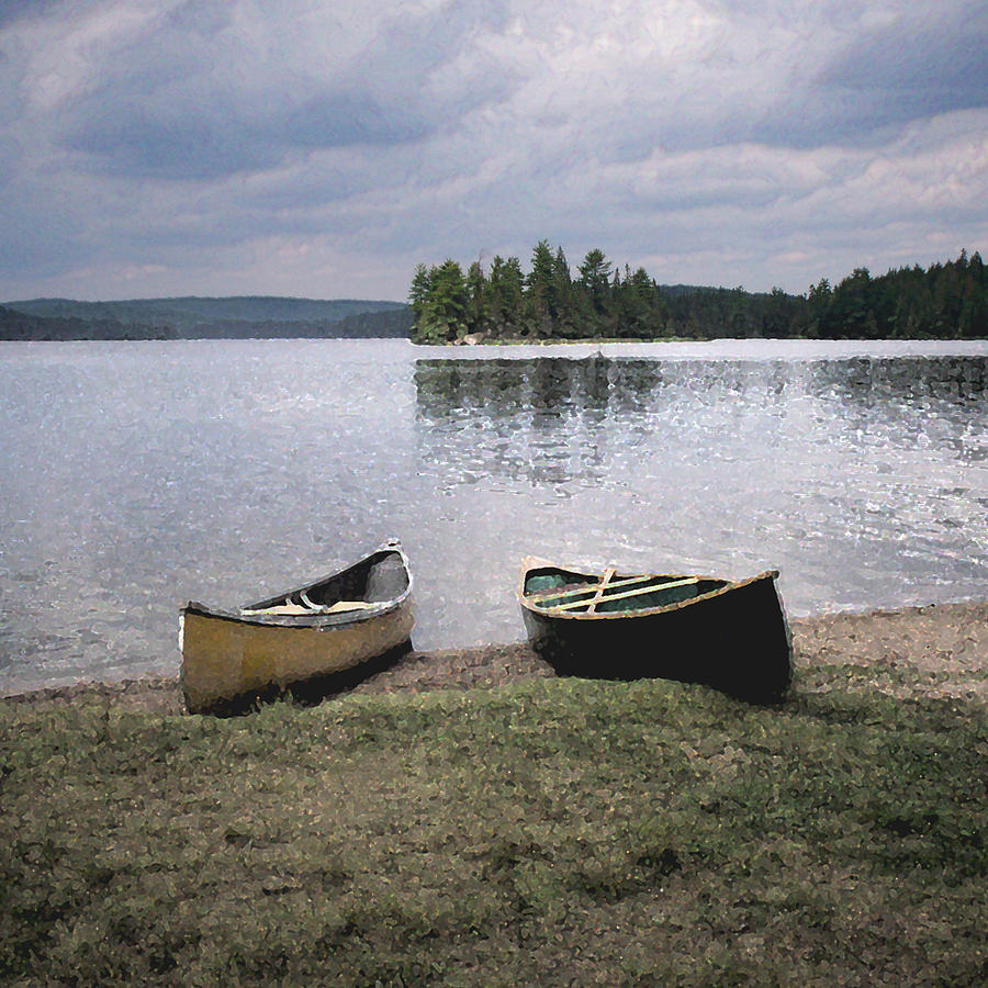 Canoes - Canisbay Lake - Square Photograph by Richard Andrews