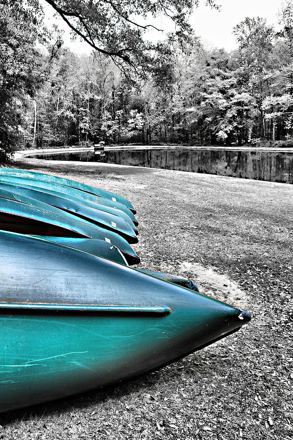 Boat Photograph - Canoes on the Waterfront by Greg Sharpe