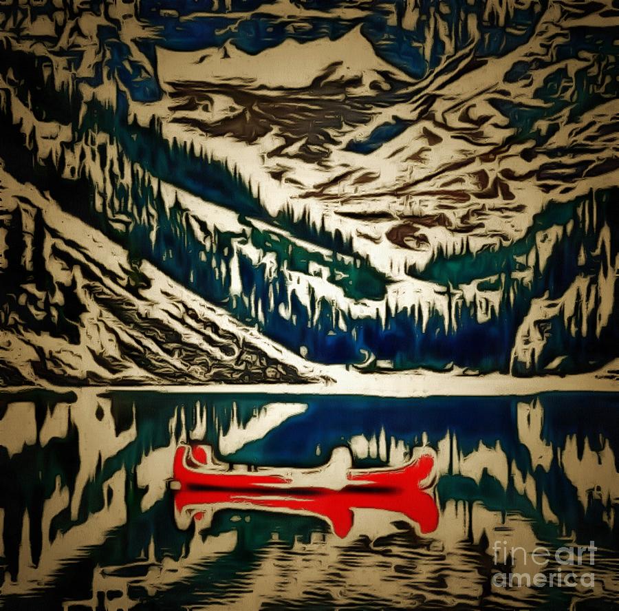 Cover Painting - Canoes Red In Ambiance by Catherine Lott