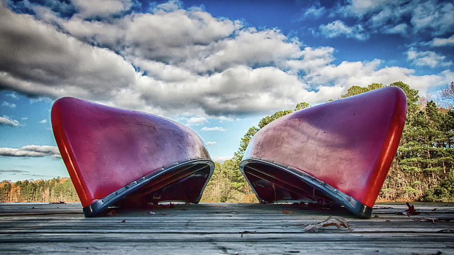 Canoes Upside Down Photograph by Robert Anastasi