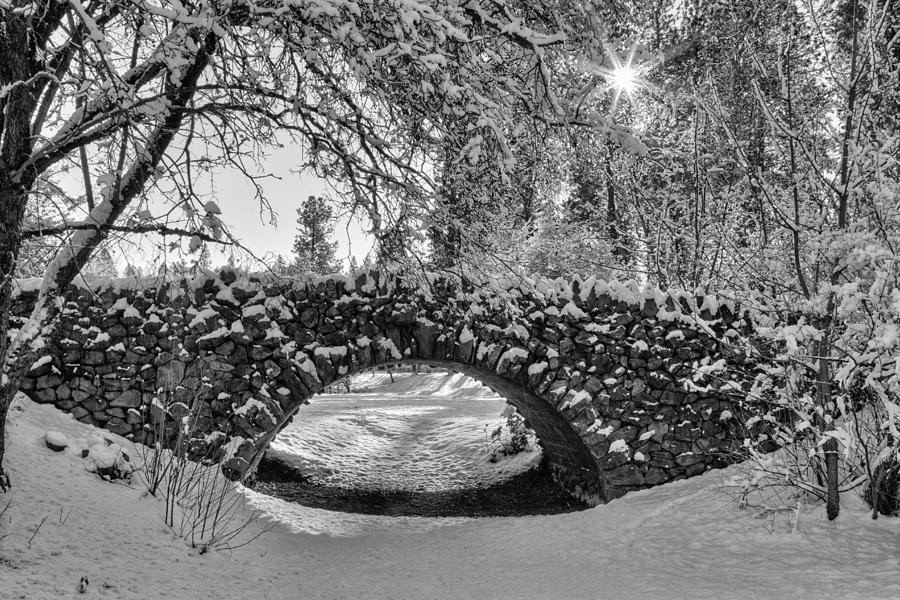Spokane Photograph - Canon Hill Park Winter - Black and White by Mark Kiver