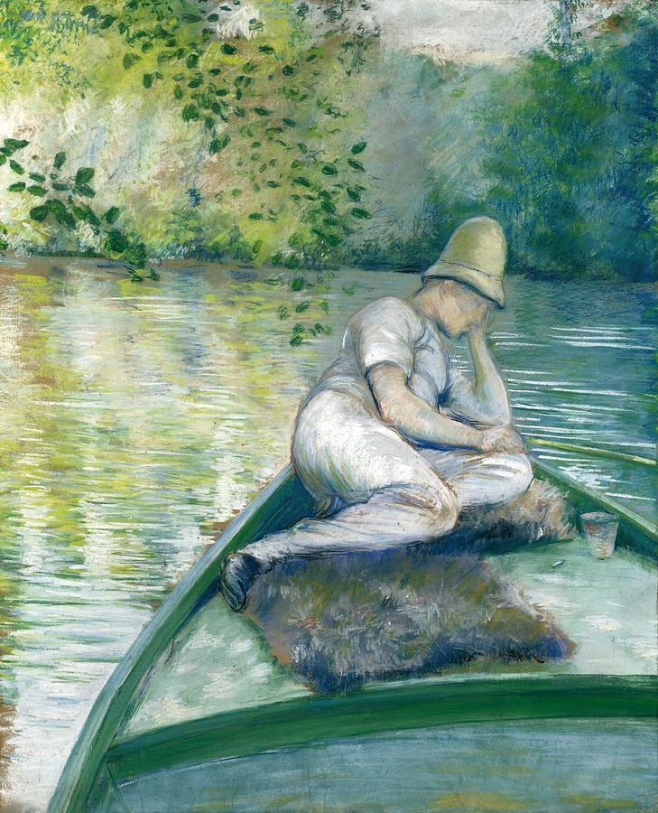 Canotier sur LYerres Drawing by Gustave Caillebotte