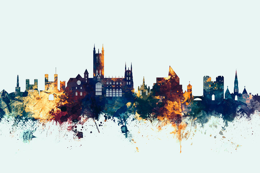 City Digital Art - Canterbury England Skyline by Michael Tompsett