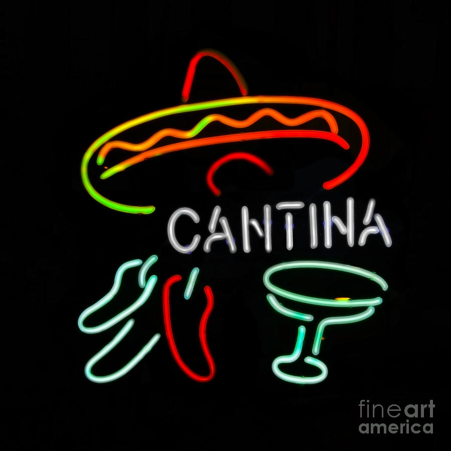 Cantina Neon Sign Photograph