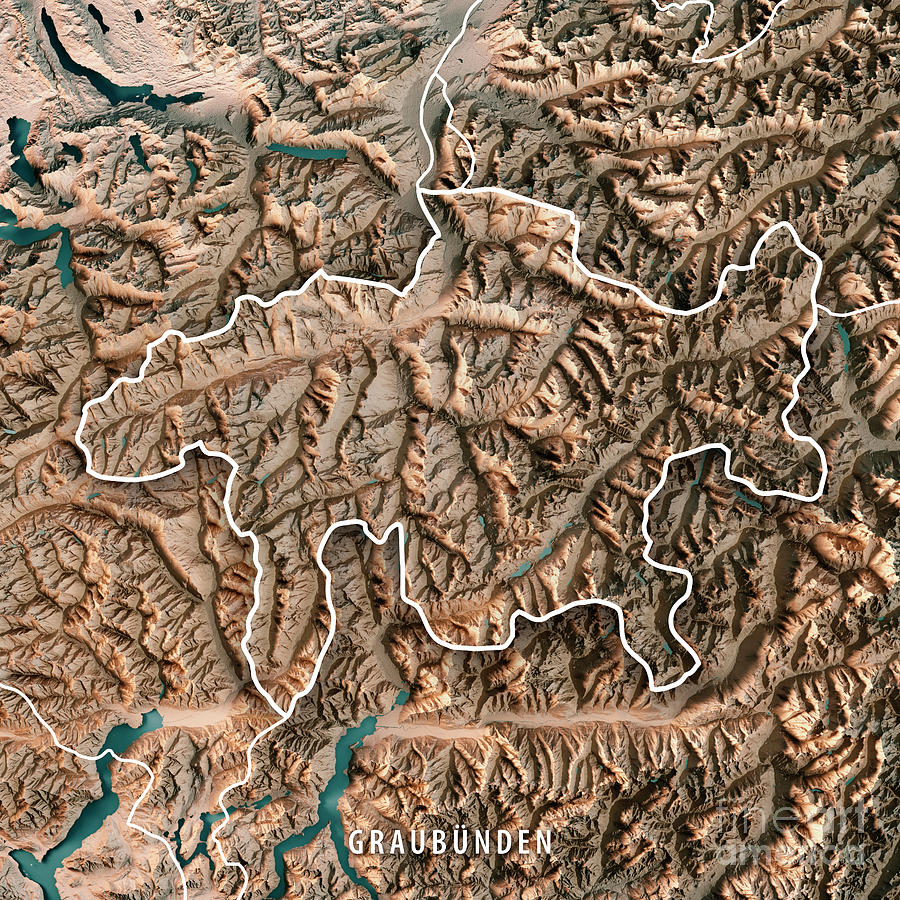 Elevation Map Of Grisons Switzerland Topographic Map Altitude Map | My ...