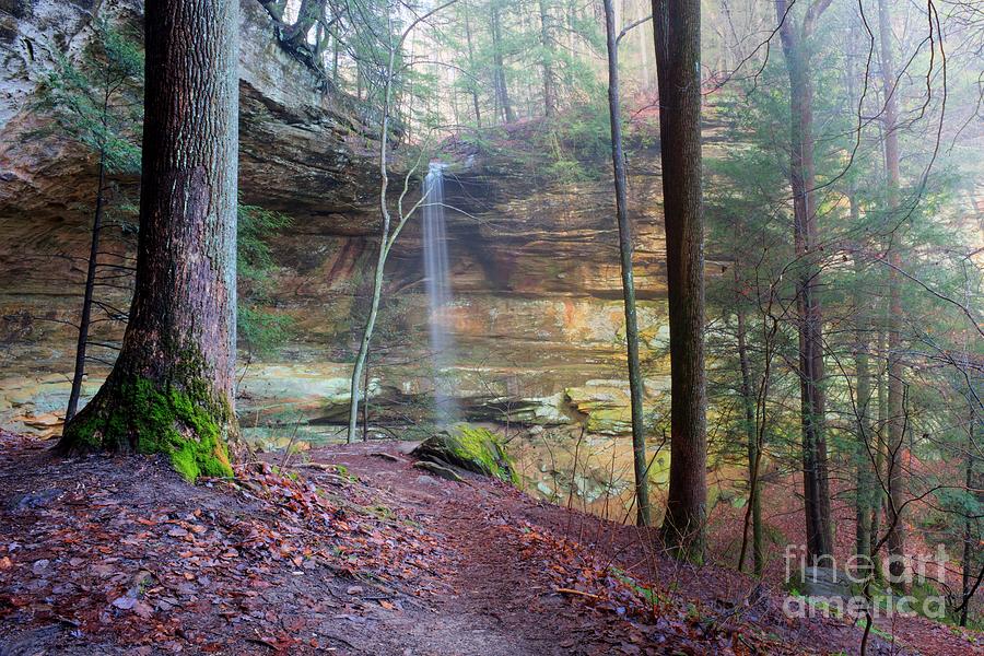 Waterfall Photograph - Cantwell Cliffs in Hocking Hills by Larry Knupp