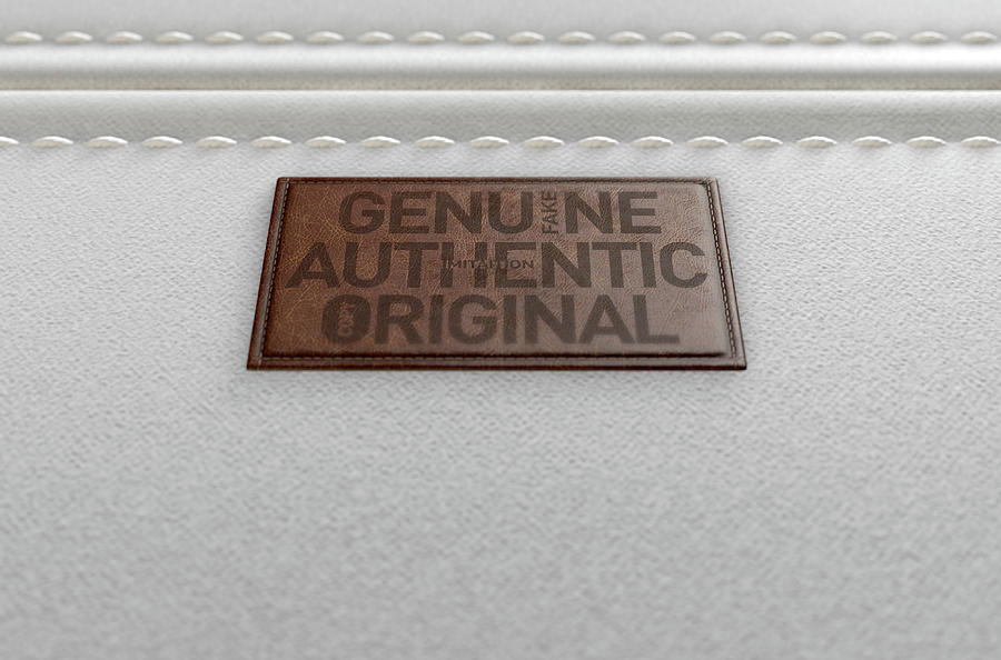 Brown canvas and leather tag