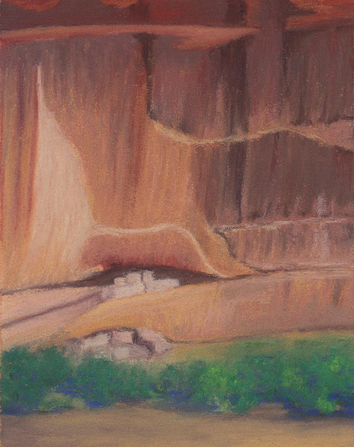 Landscape Pastel - Canyon de Chelly Cliffdwellers #2 by Anne Katzeff