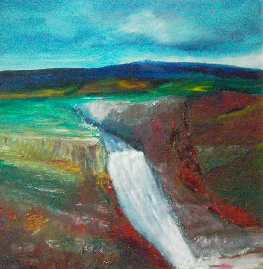 Canyon Falls Painting by Susan Esbensen
