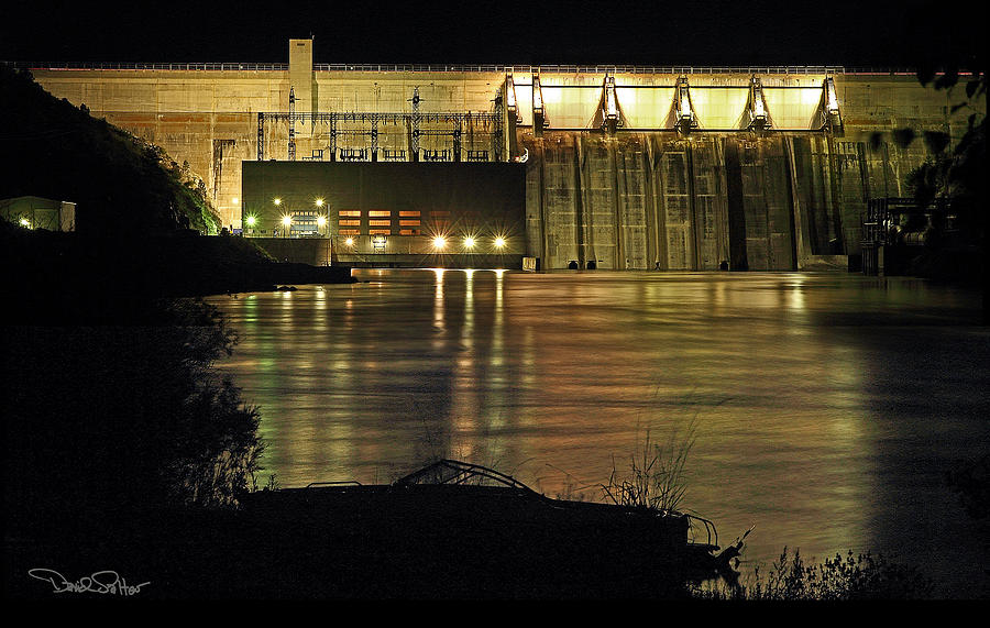 Canyon Ferry Dam at Night Photograph by David Salter