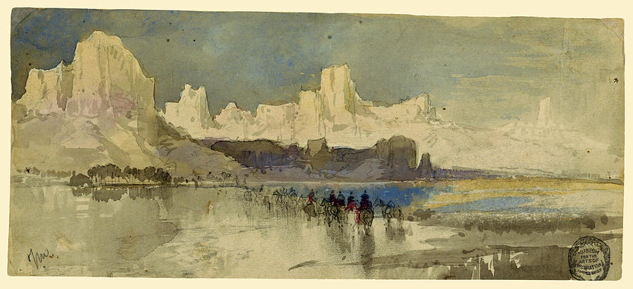 Canyon of the Rio Virgin, South Utah, 1873 Drawing by Thomas Moran