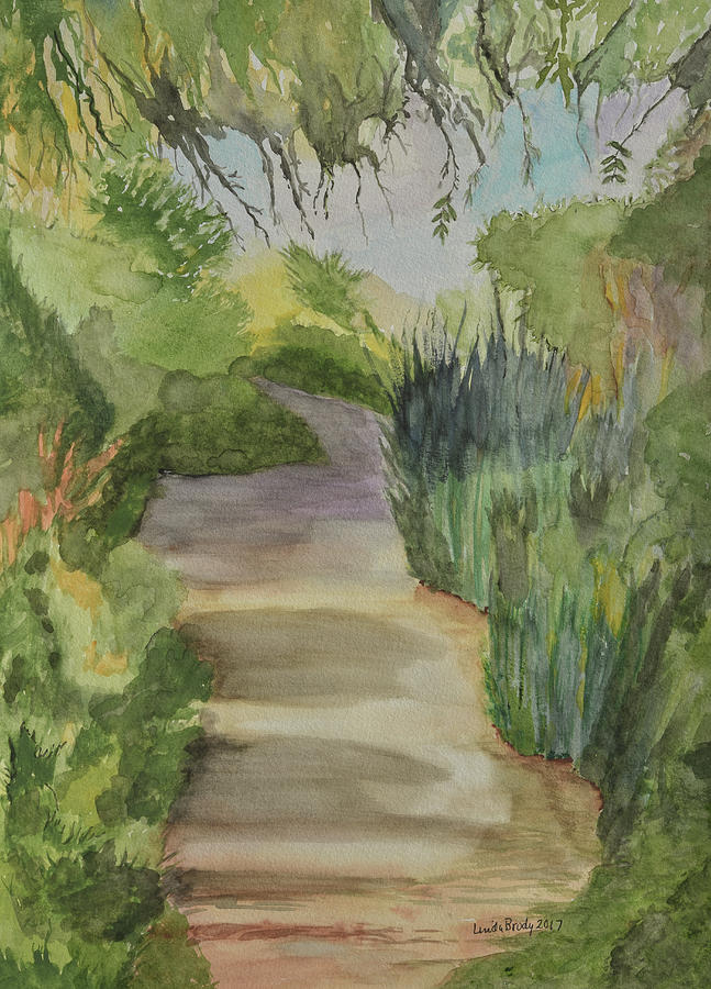 Canyon Path II Watercolor Painting by Linda Brody