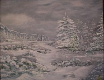 Landscape Painting - Canyon Snow by Pat Corbett Landscape Painting - Canyon Snow by Pat Corbett