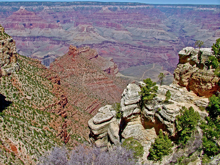 Canyon View near Bright Angel Lodge on South Rim of Grand Canyon National Park-Arizona   Photograph by Ruth Hager