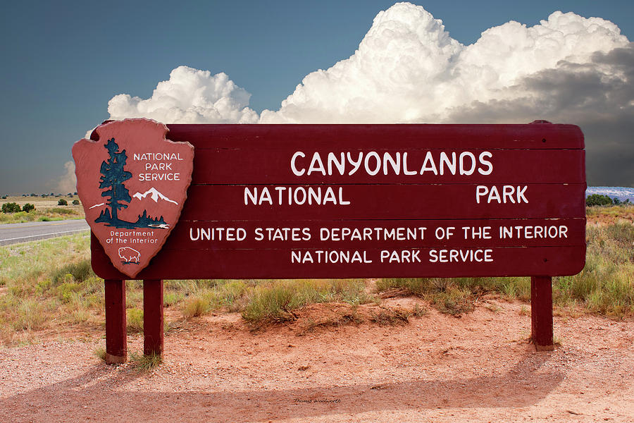 Canyonlands National Park Entrance Canyonlands National Park Signage 01 Mixed Media By Thomas Woolworth | Fine  Art America