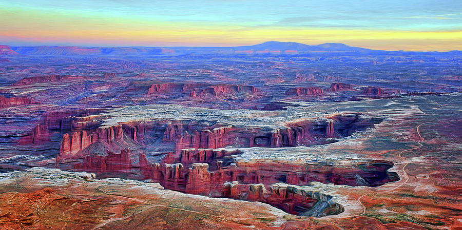 Canyonlands Sunset - No1 - Painted Photograph by Nikolyn McDonald