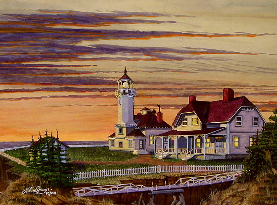 Lighthouse Painting - Cape Arago by James Lyman