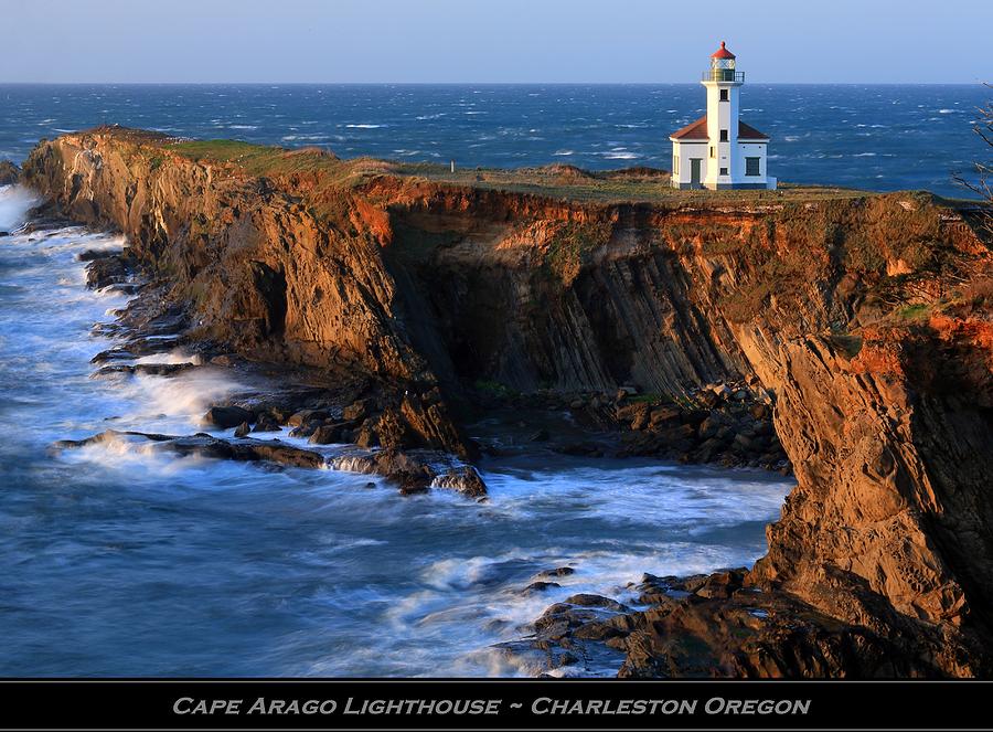 Cape Arago Lighthouse Charleston Oregon Photograph by Movie Poster Prints