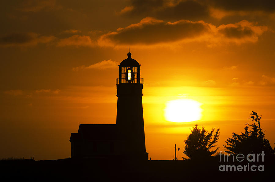 Sunset Photograph - Cape Blanco Lighthouse Sunset 2 by Bob Christopher
