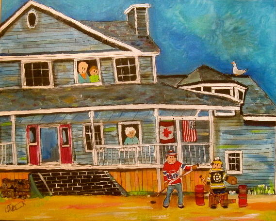 Cape Breton Hockey Fans Painting by Michael Litvack