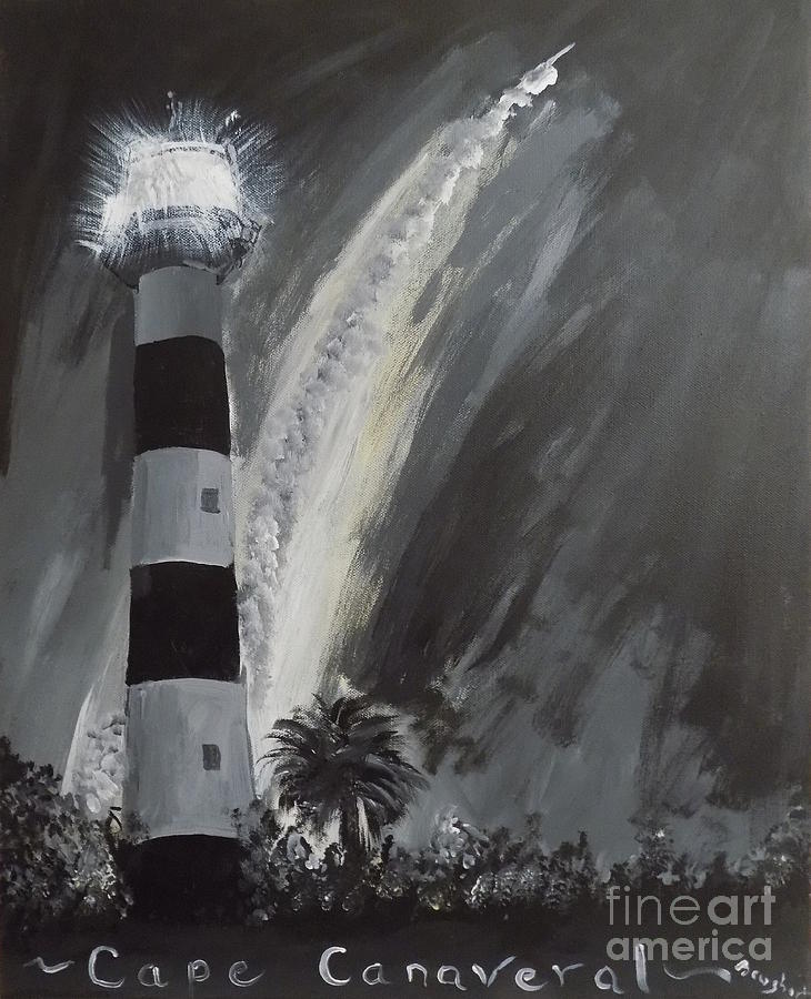 Lighthouse Painting - Cape Canaveral Lighthouse by Bryon Bewsher
