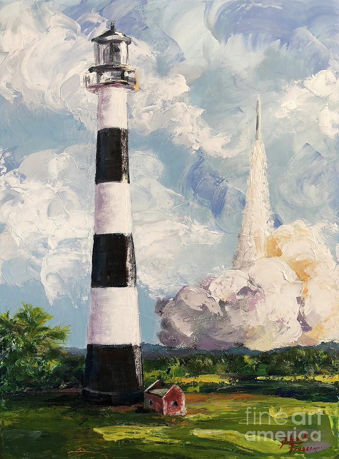 Cape Canaveral Lighthouse Painting by Deborah Ferree