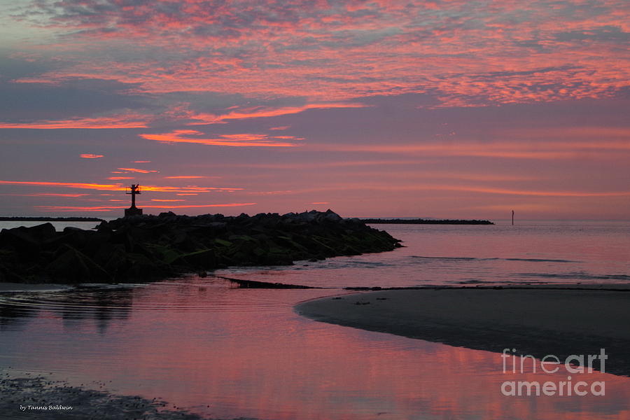 Sunset Photograph - Cape Charles pink sunset by Tannis Baldwin