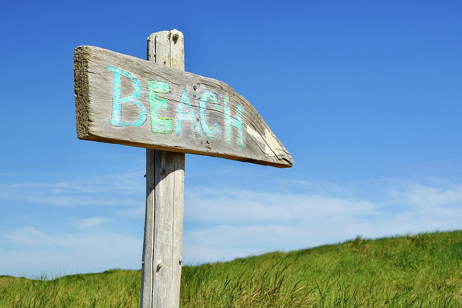 Summer Photograph - Cape Cod Beach Sign by Luke Moore