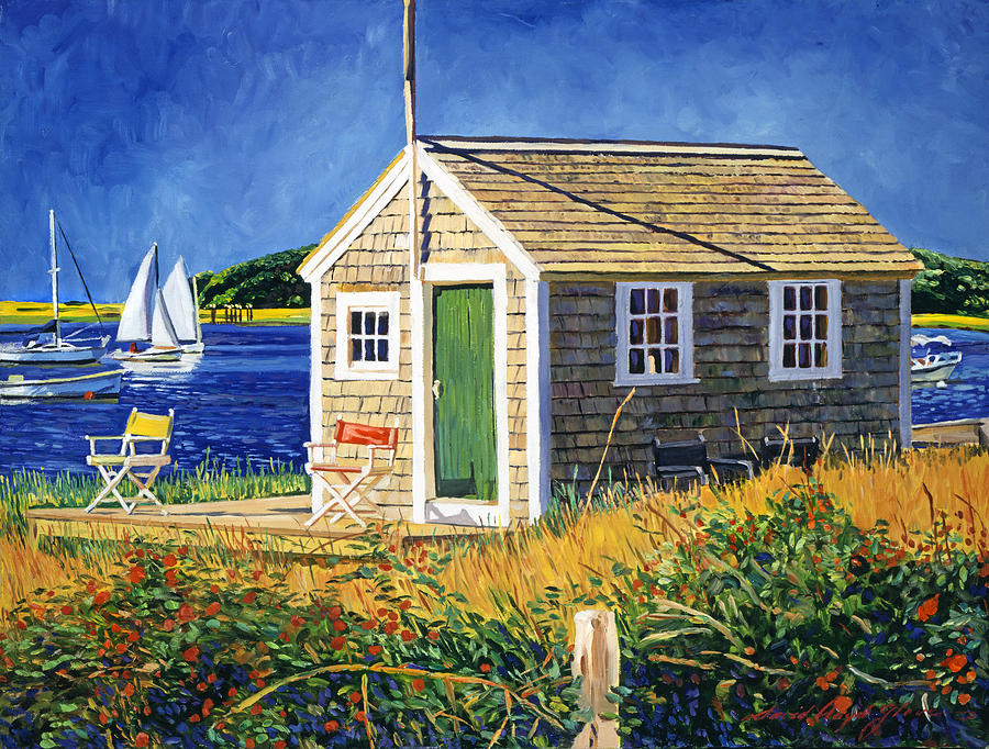 Cape Cod Boat House Painting by David Lloyd Glover