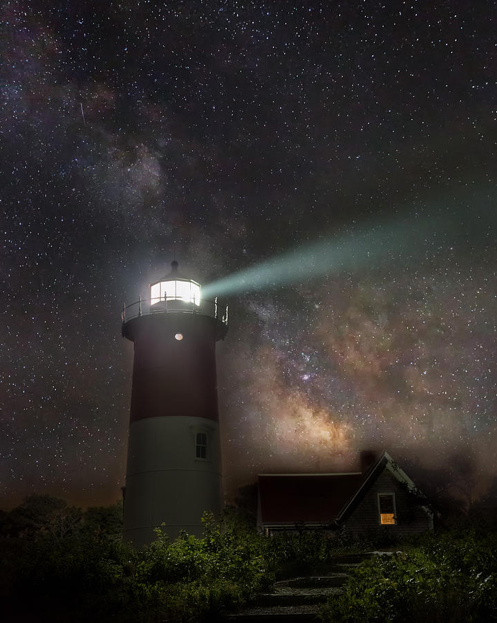 Lighthouse Photograph - Cape Cod Celestial Outpost by Bill Wakeley