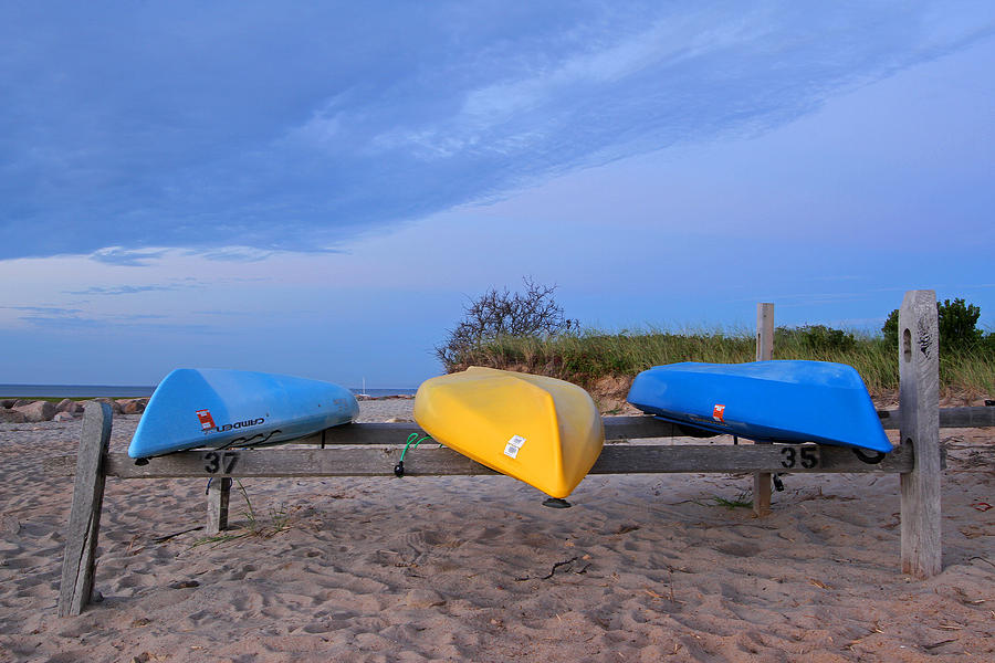 Beach Photograph - Cape Cod Kayaks by Juergen Roth