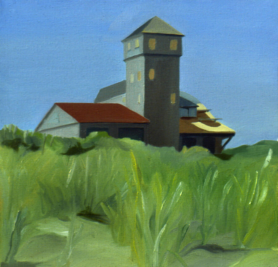 Life Saving Building on Cape Cod in 1978 Painting by Nancy Griswold