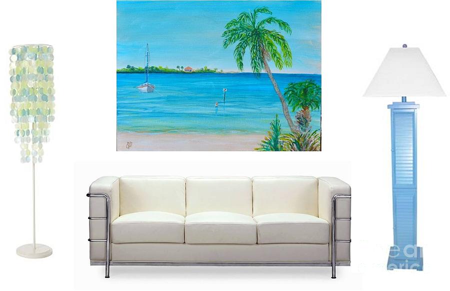 Cape Coral Beach room design Painting by Christine Dekkers