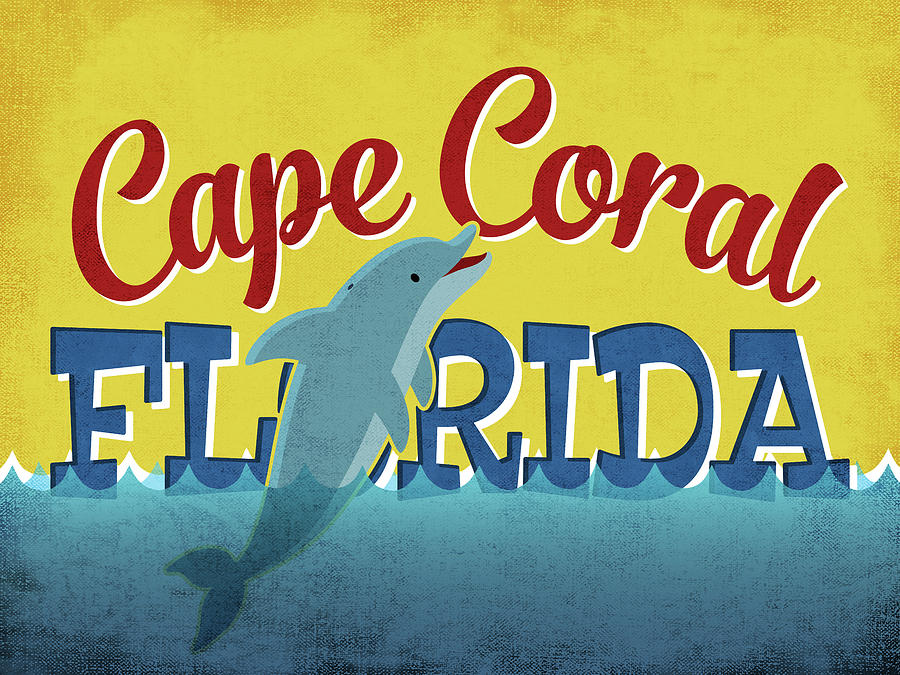 Cape Coral Digital Art - Cape Coral Florida Dolphin by Flo Karp