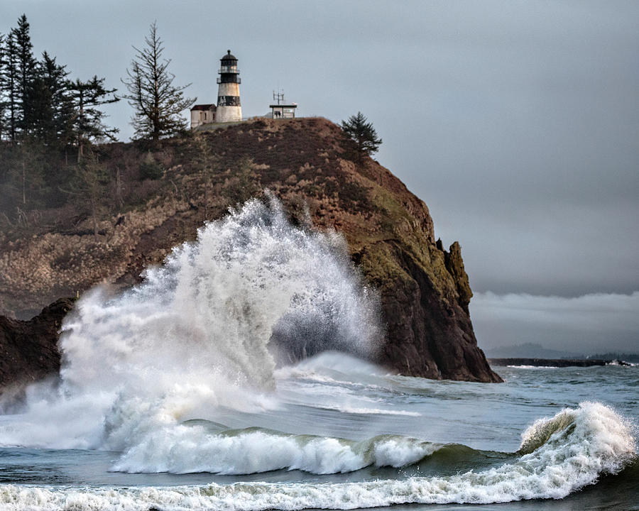 Cape  Disappointment Waves Photograph by Wes and Dotty Weber