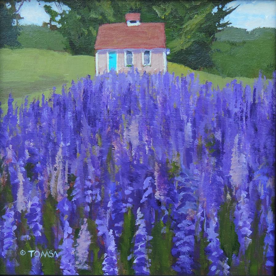 Cape Elizabeth Lupines   Painting by Bill Tomsa