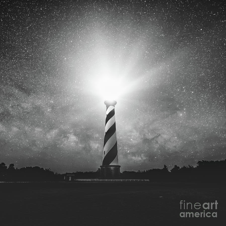 Cape Hatteras Light and the Milky Way Photograph by Robert Loe