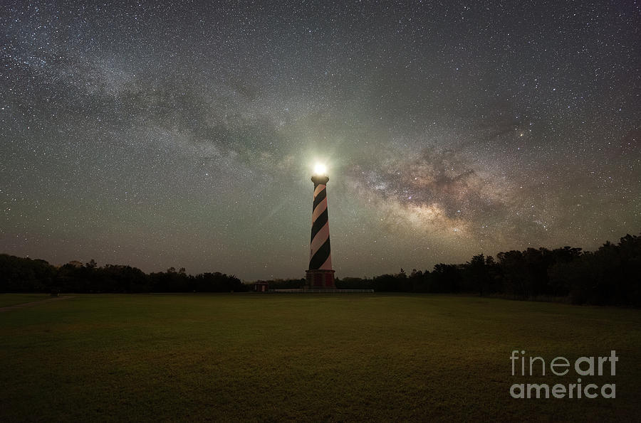 Cape Hatteras Light under The Milky Way Galaxy Photograph by Michael Ver Sprill