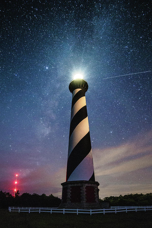 Cape Hatteras Light Under the Stars Photograph by Nick Noble