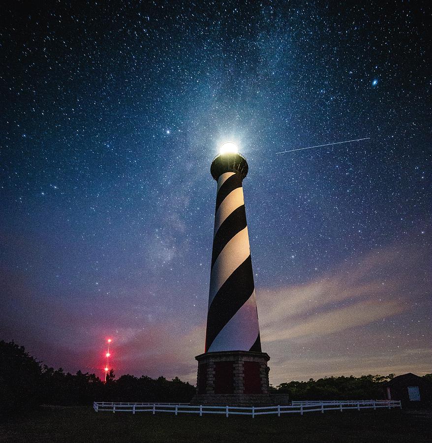 Cape Hatteras Lighthouse at Night Photograph by Nick Noble