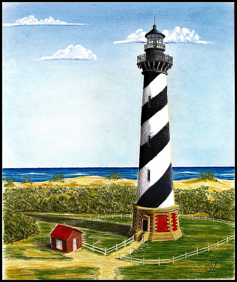 Beach Drawing - Cape Hatteras Lighthouse by Chad Brittain