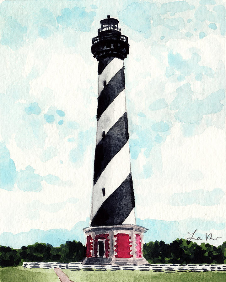 Beach Painting - Cape Hatteras Lighthouse Outer Banks North Carolina by Laura Row
